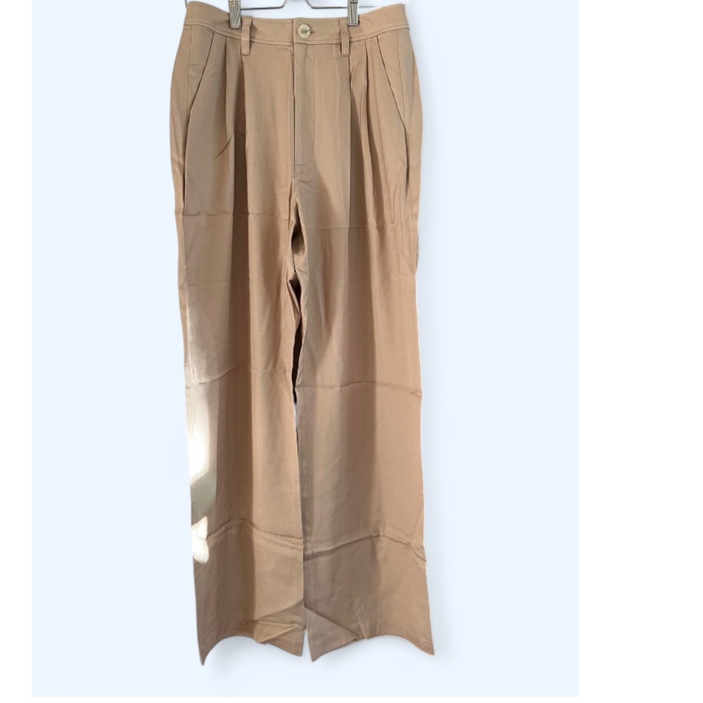 Beige Khaki High Waisted Trousers